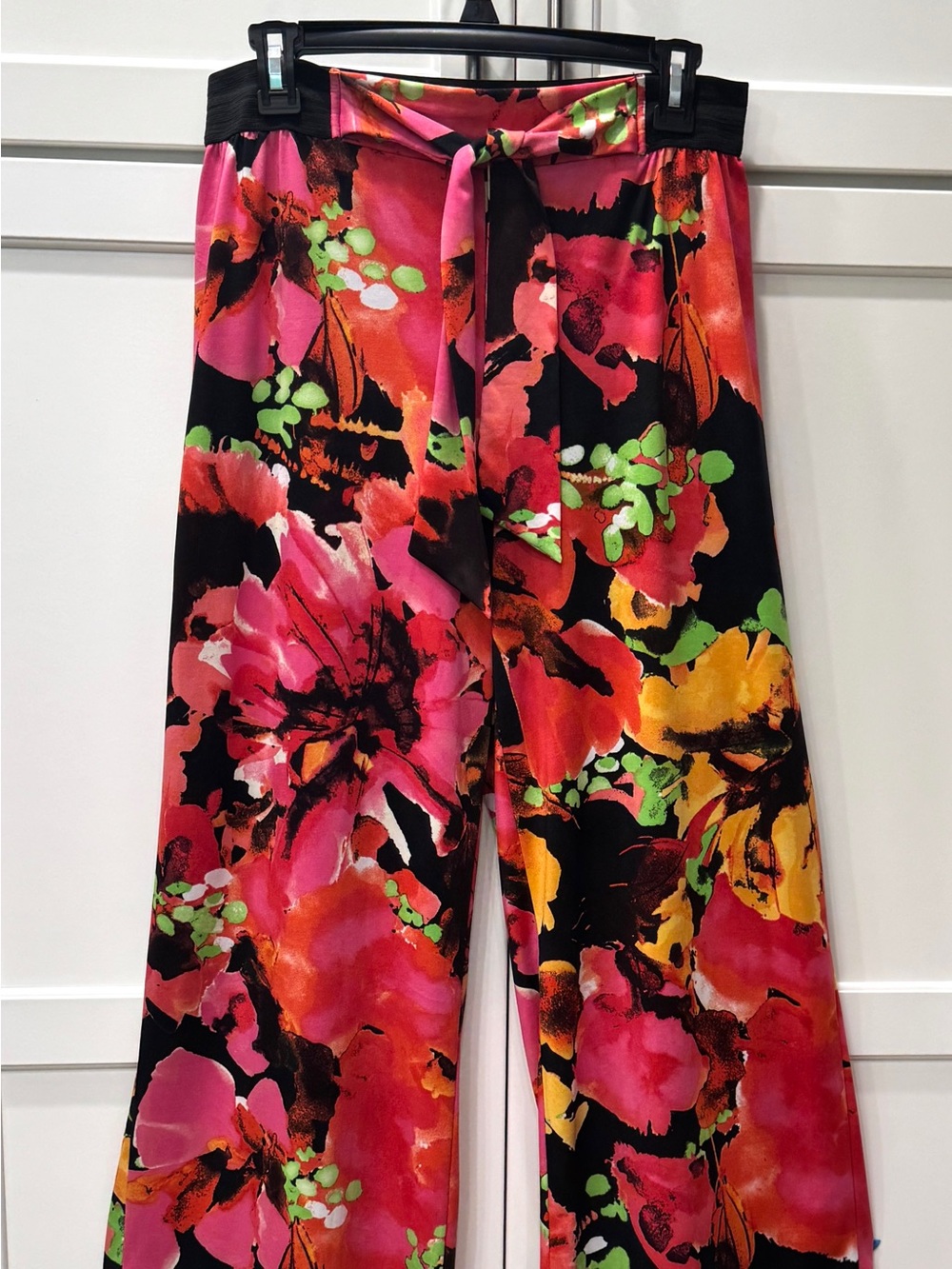 Palazzo Pants Vivid Multi Color Med 95% Polyester 5% Spandex Miss Star Flowing